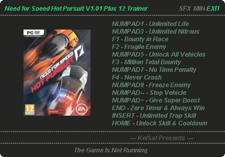 Трейнер для nfs hot pursuit v1.1